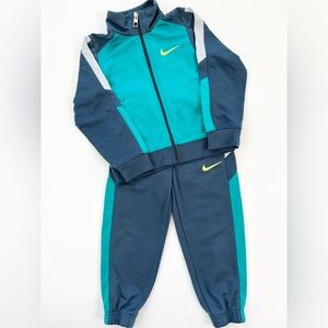 Nike Kids Matching Athletic Track Set - Teal and Navy